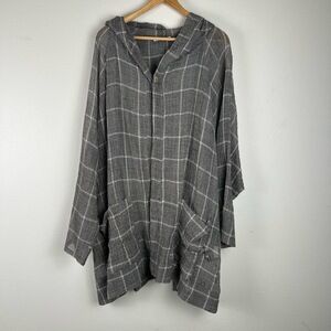 Transparente Womens O/S Black White Cardigan Checker Lagenlook Minimalist